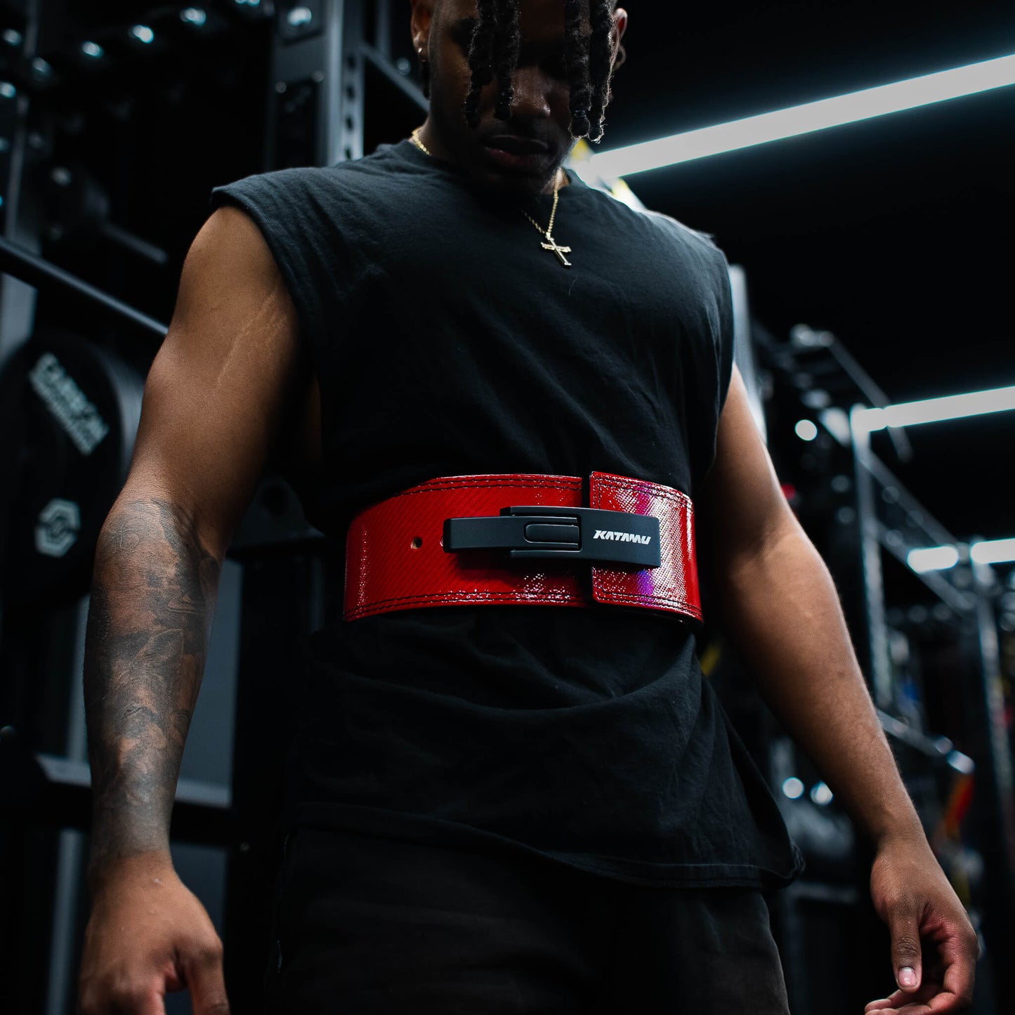 Carbon Fiber Lever Belt - Red