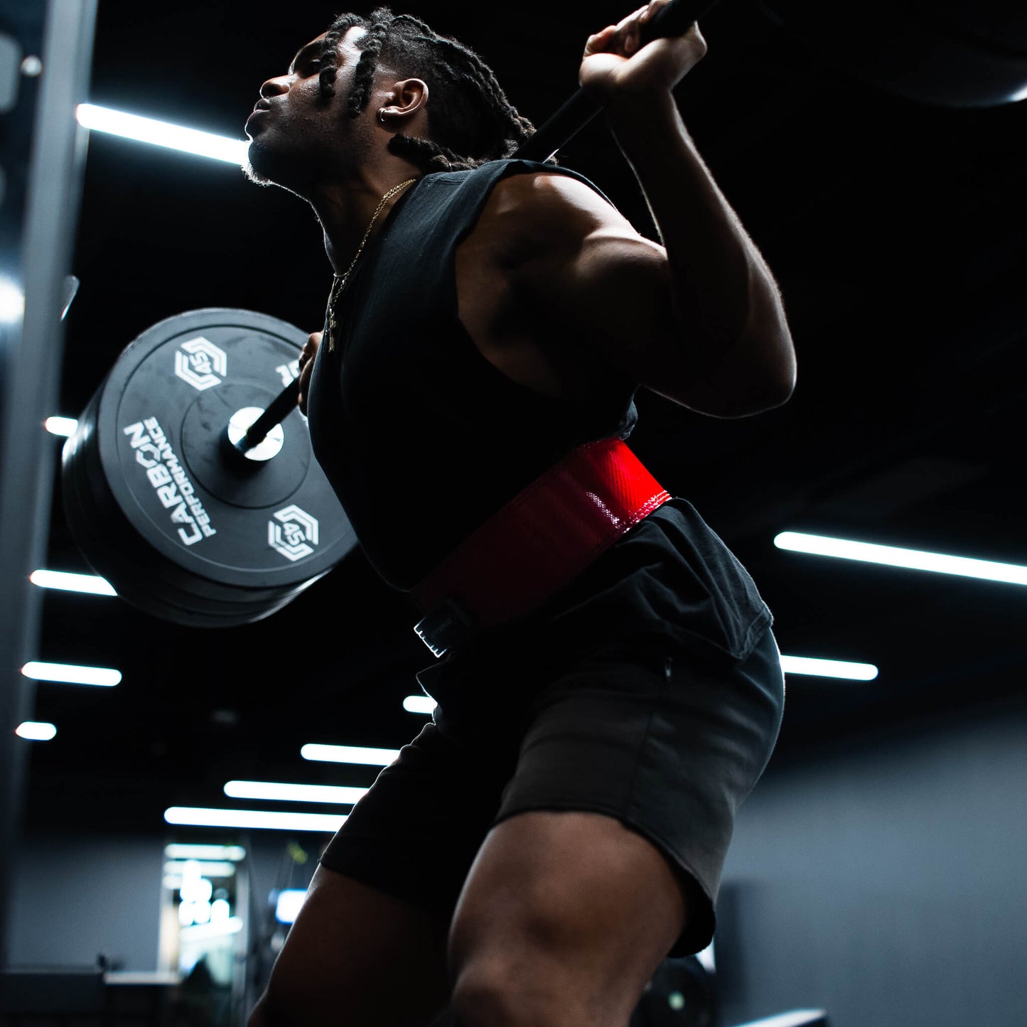 Carbon Fiber Lever Belt - Red